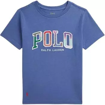 Polo Ralph Lauren Футболка Ss25 Логотип Вышивка Хлопок Круглый вырез Короткий рукав Детские топы Синий 323966143-003 XL