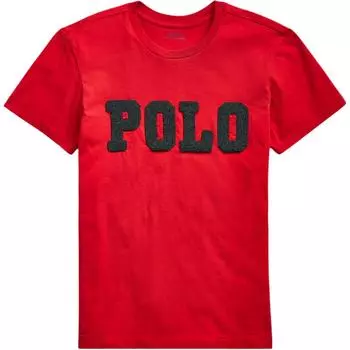 Polo Ralph Lauren Футболка женская оверсайз с бисерной буквой, круглый вырез, короткий рукав 211763498-003 XS