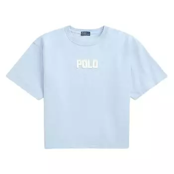 Polo Ralph Lauren Футболка женская с круглым вырезом, свободного кроя, с коротким рукавом, с надписью, синяя WMPOKNINCU21128-400 XS