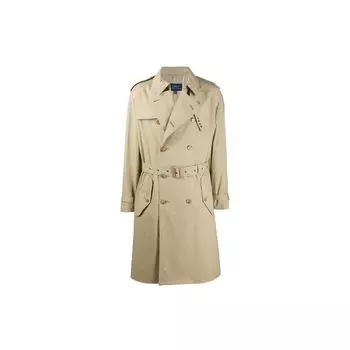 Polo Ralph Lauren FW21 Дизайн пояса на талии Двубортный лацкан Пальто Тренч Мужские пальто Camel 715744656-001 S