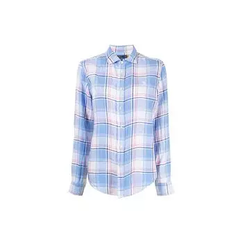 Polo Ralph Lauren FW21 Клетчатая рубашка с длинным рукавом Женские рубашки Синий 211827695-005 S