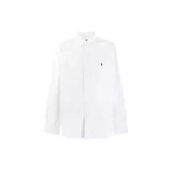 Polo Ralph Lauren FW21 Логотип Однотонная рубашка с воротником на пуговицах и длинным рукавом Мужские рубашки Белые 710772290-003 S