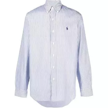 Polo Ralph Lauren FW21 Полосатая рубашка с вышитым логотипом Мужские рубашки Синий 710815634001-001 L