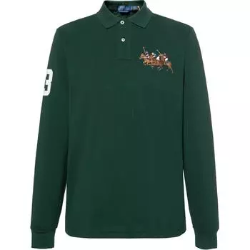Polo Ralph Lauren Fw21 Slim Fit Three Pony Logo Long Sleeve Polo Shirt Men tops Green MNPOKNI16821651-300 XS