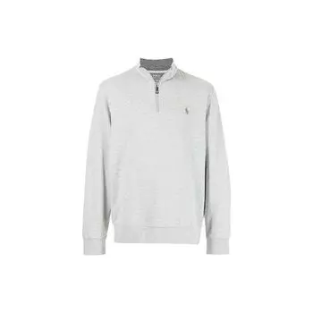 Polo Ralph Lauren FW21 Solid Logo Вышитый полумолния пуловер Толстовка Мужская толстовка Серый 710812963-002