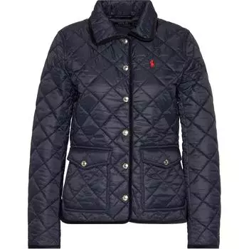 Polo Ralph Lauren FW21 Вышитый логотип Легкая стеганая хлопковая куртка Женская куртка Темно-синяя 211798836-003 XS