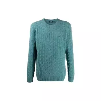 Polo Ralph Lauren FW21 вышитый логотип однотонный вязаный свитер мужской свитер синий 710719546-029 XL