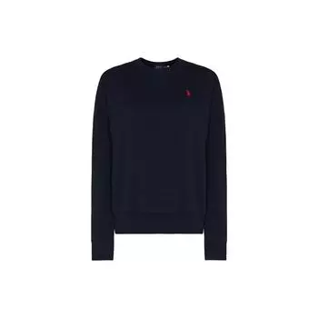 Polo Ralph Lauren FW21 вышитый логотип однотонный круглый вырез толстовка женская толстовка синяя 211794395-003 S