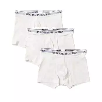 Polo Ralph Lauren FW22 Буквенный логотип Жаккардовые трусы-боксеры 3 шт. Мужское нижнее белье Белый 714835885-001 S