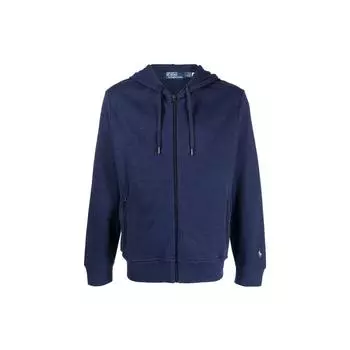 Polo Ralph Lauren FW22 Двойная трикотажная толстовка с капюшоном на молнии Мужские толстовки с капюшоном Темно-синие 710815288-006 L