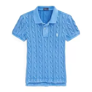 Polo Ralph Lauren FW22 хлопковая трикотажная рубашка поло с коротким рукавом, женские топы синего цвета WMPOKNINCU20664-400 XL