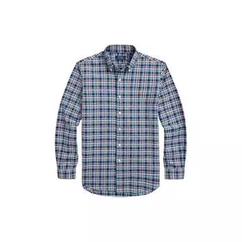 Polo Ralph Lauren FW22 клетчатая рубашка поло с вышитым логотипом мужские рубашки синие 16822595-999 XXL