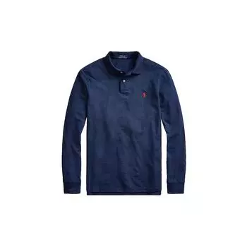 Polo Ralph Lauren FW22 Logo Casual Solid Long Sleeve Polo Shirt Men tops Blue 710680792-031 M