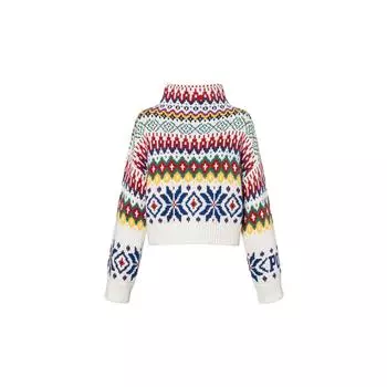 Polo Ralph Lauren FW22 Логотип по всей поверхности Принт Свободный крой Mock Neck Свитер Женский свитер Многоцветный WMPOSWENC020545-100 XXL