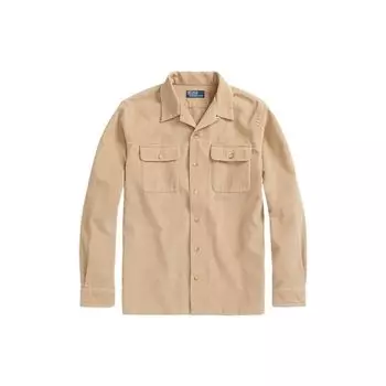 Polo Ralph Lauren Fw22 однобортная однотонная рубашка с длинным рукавом мужские рубашки коричневого цвета MNPOWOV16822567-250 S