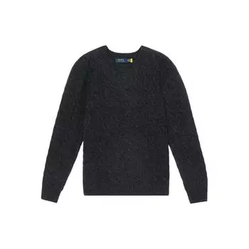 Polo Ralph Lauren FW22 однотонный ребристый свитер с круглым вырезом и длинными рукавами мужской свитер серый 710876762-013 XXL