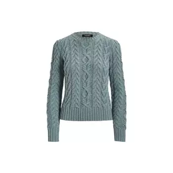 Polo Ralph Lauren FW22 однотонный свитер крупной вязки с длинным рукавом женский свитер сине-зеленый WMLRSWES6820404-300 M