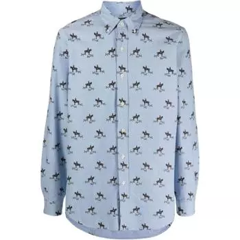 Polo Ralph Lauren FW22 Pattern Printed Shirt Мужские рубашки Синий 710876982001-001 XS