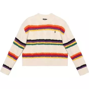 Polo Ralph Lauren FW22 Полосатый вязаный шерстяной свитер Женский свитер Off-White WMPOSWENC020562-100 XXL
