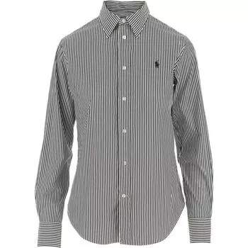 Polo Ralph Lauren FW22 Рубашка в полоску с острым воротником Женские рубашки Черный 211780676002 XS
