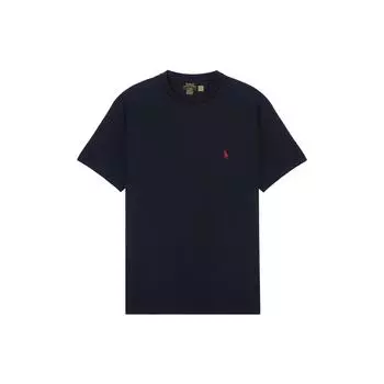 Polo Ralph Lauren FW22 Solid Logo Вышитый круглый вырез короткий рукав футболка мужские топы черный 710707095-002 L