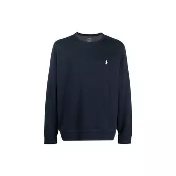 Polo Ralph Lauren Fw22 Solid Logo Вышитый круглый вырез Толстовка Мужская толстовка Темно-синяя 710888284-001 XL