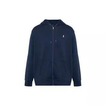 Polo Ralph Lauren FW22 Solid Logo Вышитый длинный рукав Толстовка с капюшоном на молнии Мужские толстовки с капюшоном Темно-синий 710888282-002 M