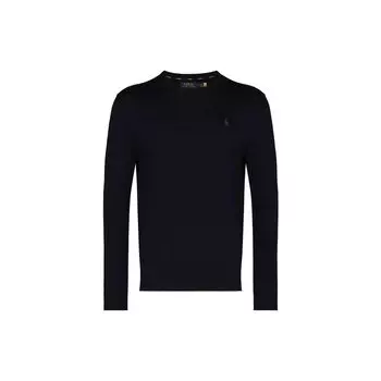 Polo Ralph Lauren FW22 сплошной логотип вышитый круглый вырез длинный рукав свитер мужской свитер темно-синий 710684957001СИНИЙ S