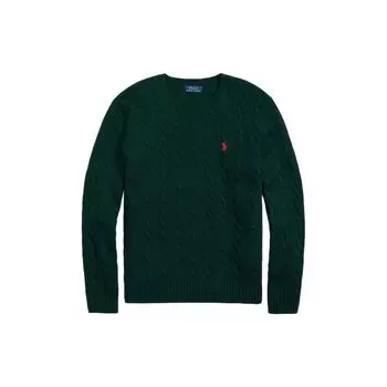 Polo Ralph Lauren FW22 сплошной логотип вышитый косами свитер мужской свитер зеленый MNPOSWE16821256-300 XXL