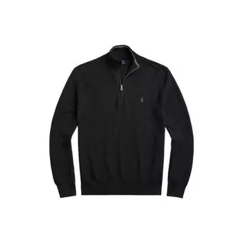 Polo Ralph Lauren FW22 сплошной логотип вышитый сетчатый вязаный свитер мужской свитер серый MNPOSWE16821115-020 XL