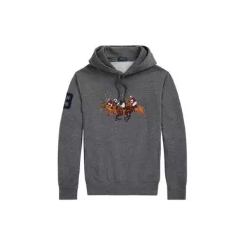 Polo Ralph Lauren FW22 Three Pony с капюшоном и длинными рукавами, мужская толстовка, серый MNPOKNI16822189-020 XXL