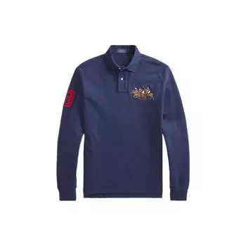 Polo Ralph Lauren FW22 Три пони вышитые рубашки поло мужские топы темно-синие MNPOKNI16820912-410 S