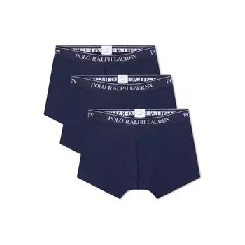 Polo Ralph Lauren FW22 Трусы-боксеры жаккардовые с логотипом, 3 шт., мужское нижнее белье, темно-синий 714835885-004 S