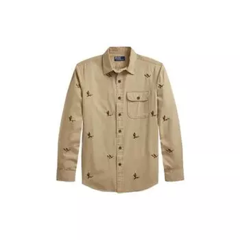 Polo Ralph Lauren FW22 Узор Напечатанный Карман Длинный Рукав Рубашки Мужские Хаки MNPOWOV16822475 M