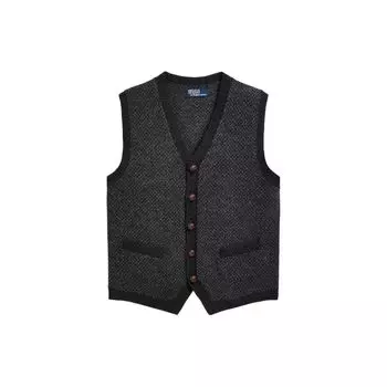 Polo Ralph Lauren FW22 жилет с карманами на пуговицах, мужской жилет, черный MNPOSWE1CM20050-001 S