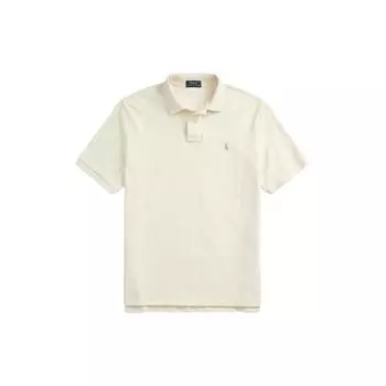 Polo Ralph Lauren FW23 Custom Slim Fit Вышитая Однотонная Пуговичная Повседневная Футболка Поло с Коротким Рукавом Мужские футболки поло Белый MNPOKNI1N822414-101 XXL