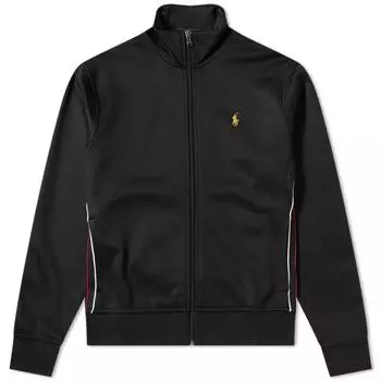 Polo Ralph Lauren FW23 Куртка с вышивкой логотипа Pony, спортивная куртка со стойкой, длинные рукава, мужская куртка, черная 710828372002 XS