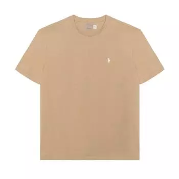 Polo Ralph Lauren FW23 однотонная футболка с вышитым маленьким пони, круглым вырезом и коротким рукавом, мужская футболка цвета хаки 710671426-241 S