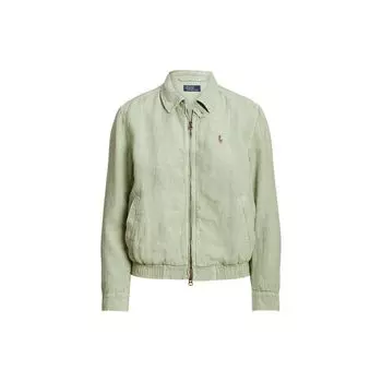 Polo Ralph Lauren FW23 однотонная куртка с вышитым логотипом и длинными рукавами женские куртки зеленый WMPOOTWN5A20060-300 XS