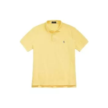 Polo Ralph Lauren FW23 Однотонная вышитая футболка-поло с коротким рукавом и вышитым логотипом, унисекс, желтые MNPOKNI1N822448-730 XL