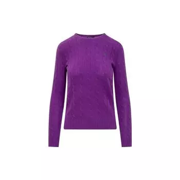 Polo Ralph Lauren FW23 однотонный свитер крупной вязки с длинным рукавом женский свитер фиолетовый 211910421-014 S