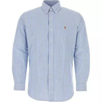 Polo Ralph Lauren FW23 Полосатая рубашка с воротником на пуговицах и длинным рукавом Мужские рубашки Синий 710928918-001 S