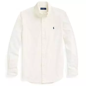 Polo Ralph Lauren FW23 Рубашка мужская однобортная с длинным рукавом и вышивкой пони Белая MNPOWOV16820898-101 XL