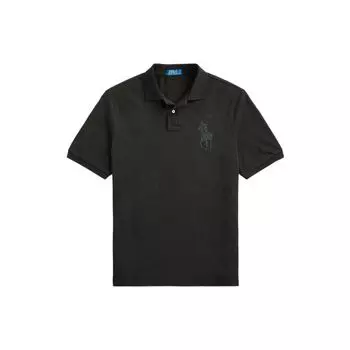 Polo Ralph Lauren FW23 Solid Logo Patch Casual Short Sleeve Polo Shirt Men tops Black MNPOKNI1N822533-001 XL