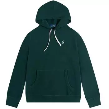 Polo Ralph Lauren FW23 Толстовка флисовая с капюшоном и вышивкой логотипа Pony, с длинным рукавом, мужская, зеленая 710838696-015 XS