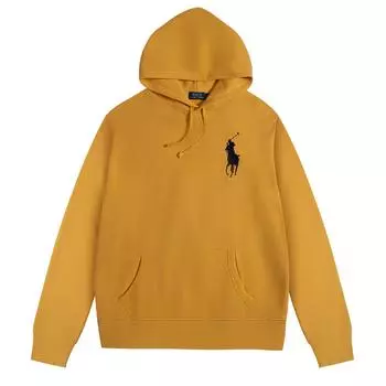 Polo Ralph Lauren FW23 Толстовка с капюшоном из флиса с вышивкой логотипа Big Pony, с длинными рукавами, мужская, золотой 710790622-004 L