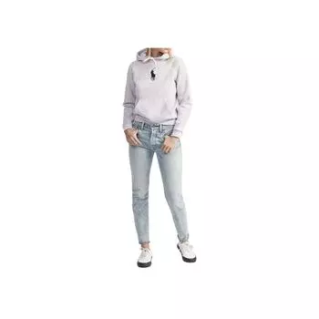 Polo Ralph Lauren FW23 Толстовка с капюшоном и принтом логотипа, с длинным рукавом, женская, фиолетовая, WMPOKNINC020038-500 L