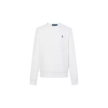 Polo Ralph Lauren FW23 Толстовка с круглым вырезом из флиса с вышивкой логотипа Pony и длинными рукавами Мужская толстовка Белая 710634932-004 M
