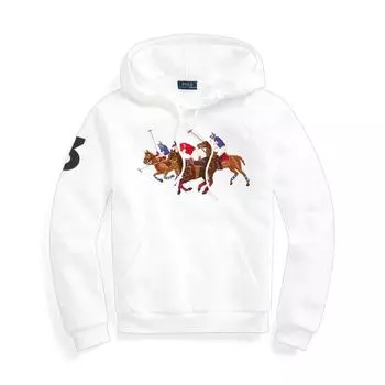 Polo Ralph Lauren FW23 Три пони вышитый узор длинный рукав флисовая толстовка женские толстовки белые WMPOKNIN6820188-100 XS