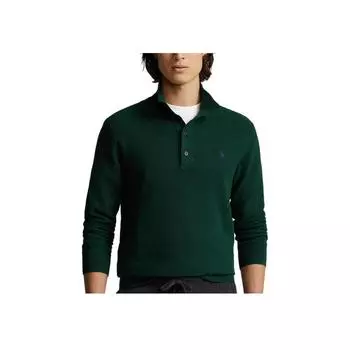 Polo Ralph Lauren FW23 Вышитый логотип свитер с длинным рукавом Поло Мужские топы Зеленый 710918165-006 XL